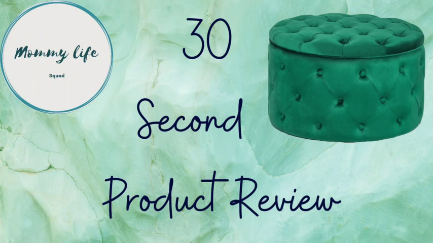 【Furniture】Homebeez Round Velvet Storage Ottoman, Button Tufted Footrest Stool Coffee Table