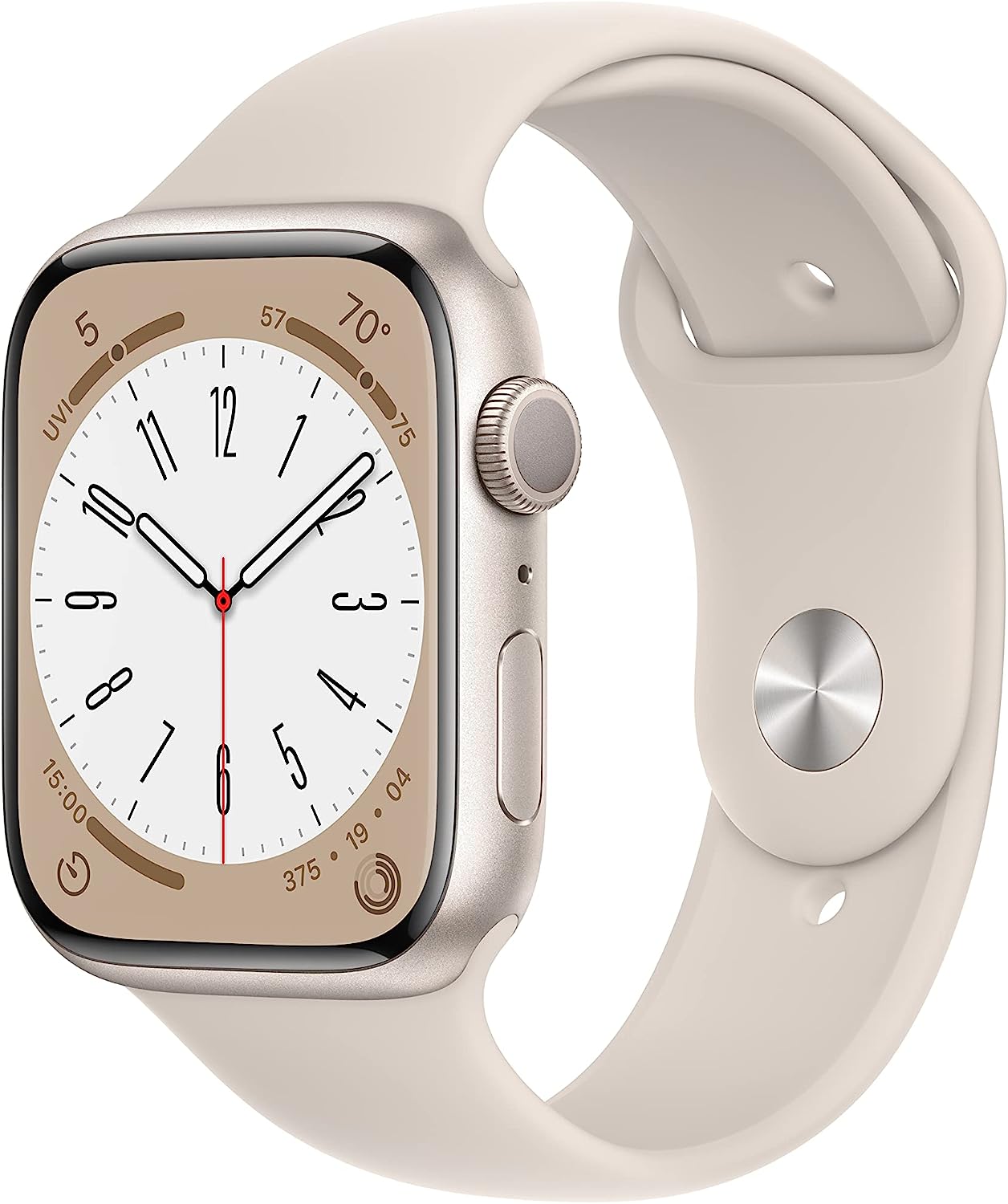 Apple Watch Series 8 (GPS) Smartwatch - (Product) Aluminum Case with (Product) Sport Band - Regular. Fitness tracker, blood oxygen and EKG app, waterproof