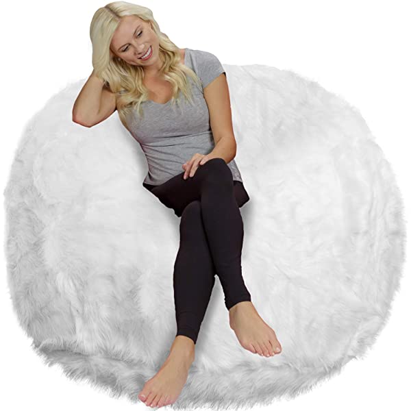 Chill Sack Bean Bag Chair: Giant 5' Memory Foam Furniture Bean Bag - Big Sofa with Soft Micro Fiber Cover - Navy Microsuede - Navy