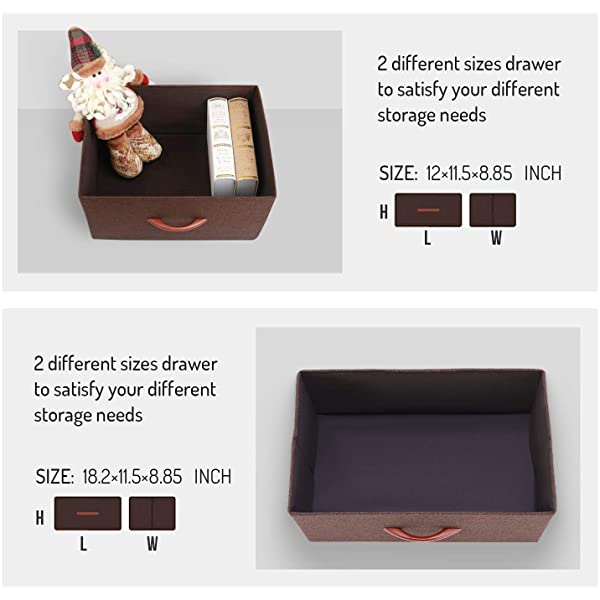 ROMOON Dresser Organizer with 5 Drawers, Fabric Storage Drawer Unit, Dresser Tower for Bedroom, Hallway, Entryway, Closets, Nursery - Wide Espresso