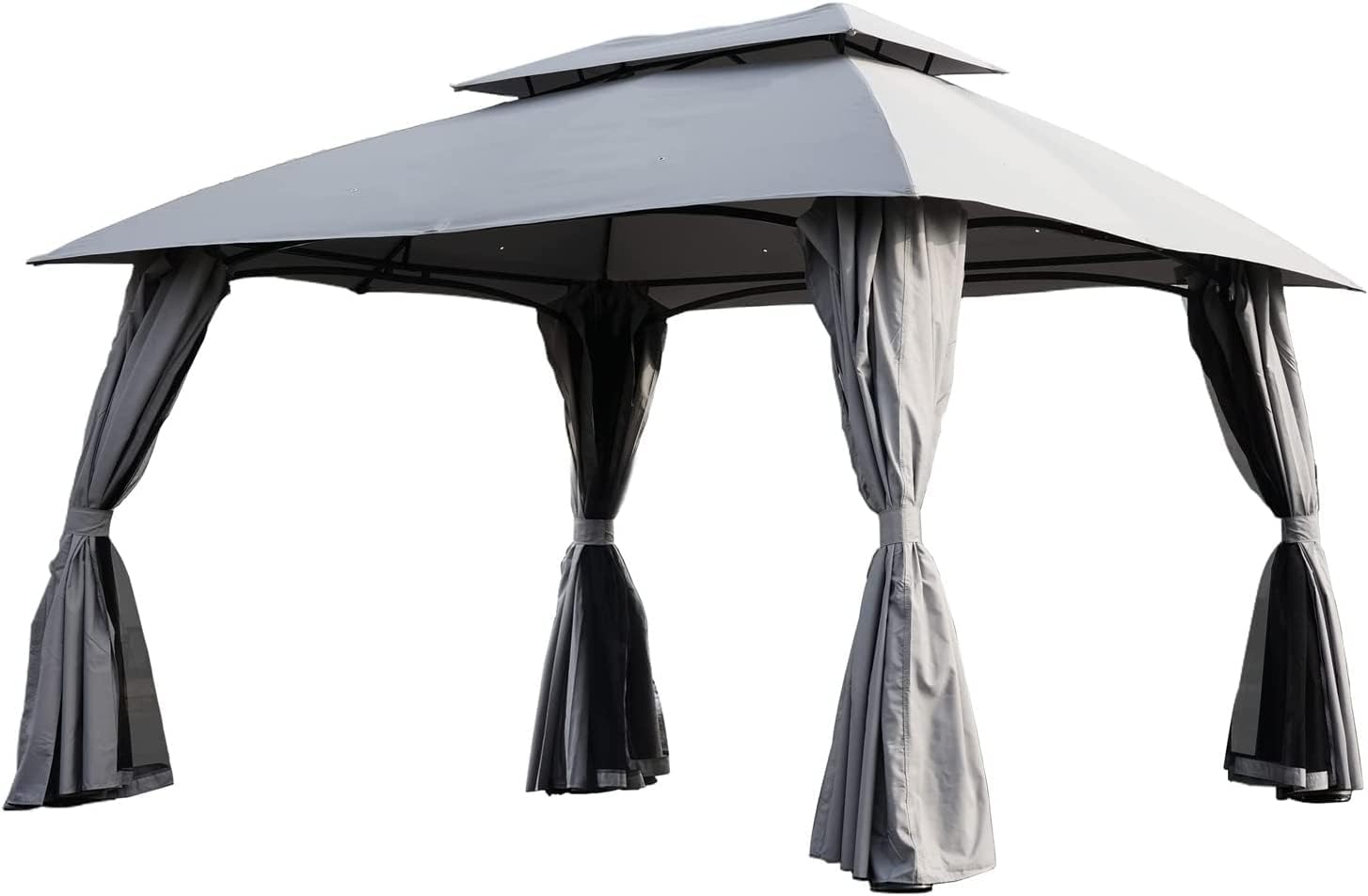 Grand patio Garden Gazebo 4×3M Event Shelter with Side Netting Sun Shade Heavy Duty Outdoor Canopy for BBQ Event Party - Gray