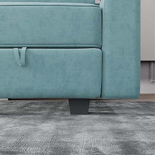 HONBAY Convertible Sectional Sofa U Shaped Couch with Reversible Chaise Modular Oversized Couch Sectional Sofa with Ottomans, Aqua Blue U Shape Sofa-1 Blue