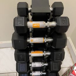 CAP Barbell 150 LB Dumbbell Set with Rack, Color Series