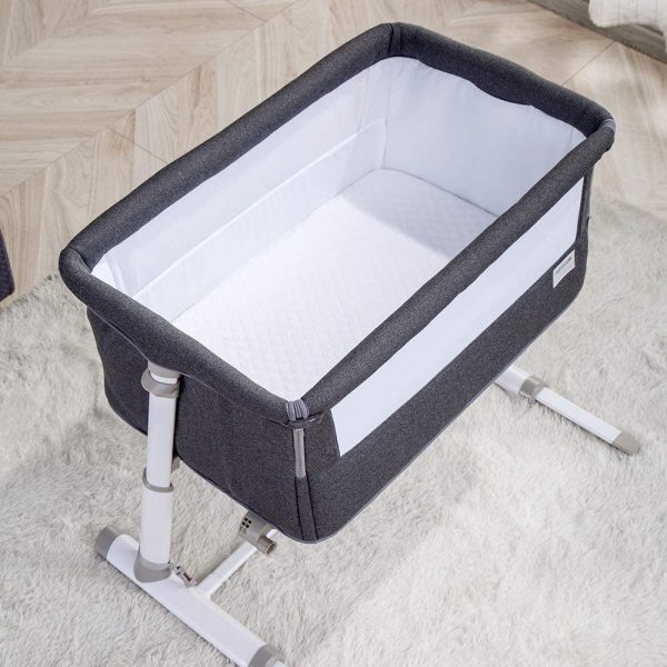 Baby cradle, RONBEI bedside bed, baby crib bed, adjustable portable bed, suitable for babies/baby boys/baby girls/newborns