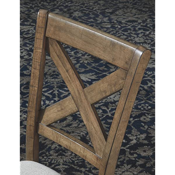 Signature Design by Ashley Dining Table, Sommerford, Summerford & Design - Sommerford Dining Side Chair - Set of 2 - Casual - Brown Upholstery - Black Wood Frame Sommerford Table + Dining Side Chair, Black Wood Frame