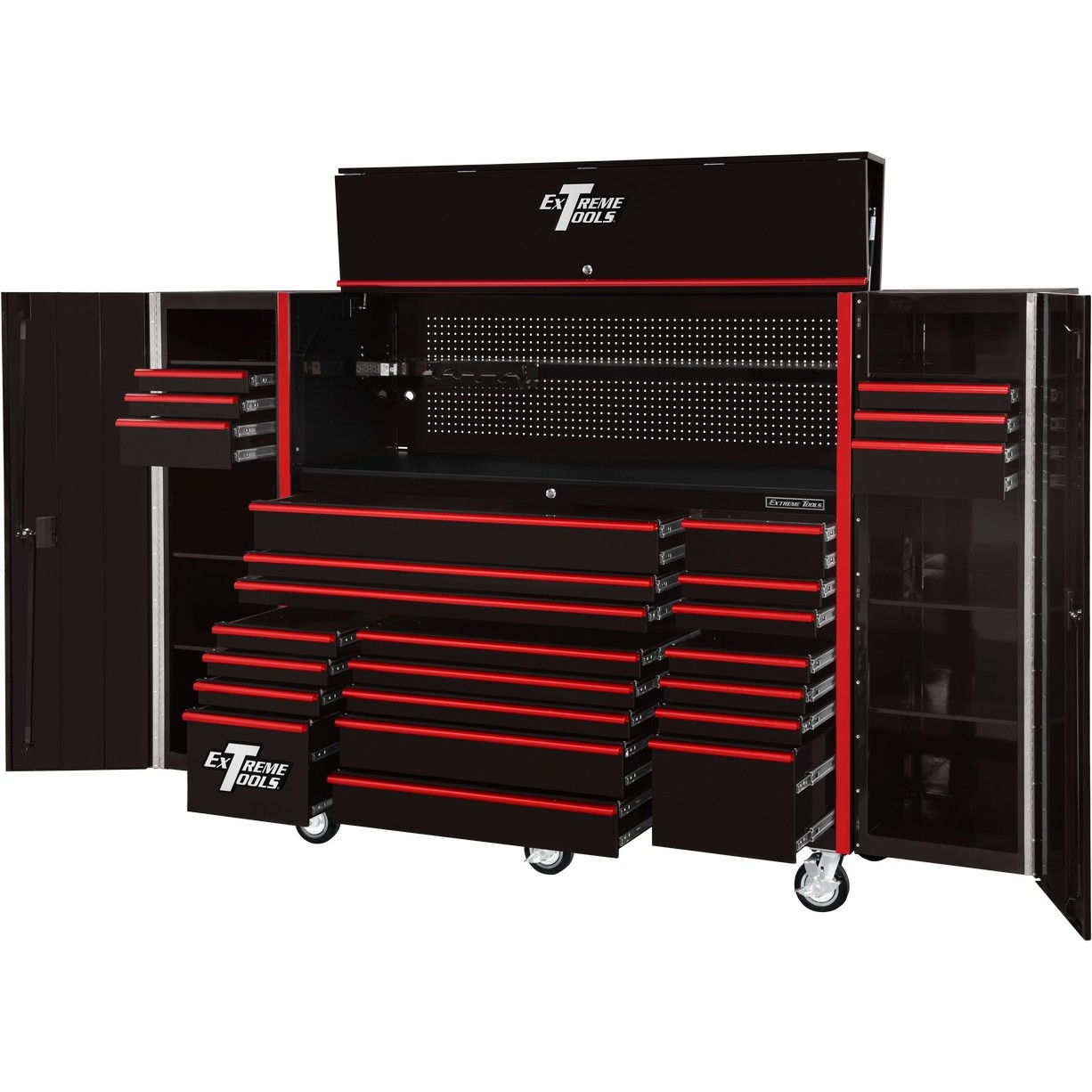 used toolboxExtreme Tools 72 x 25 19 Drawers Roller, Hutch & 2 Side Lockers Combo