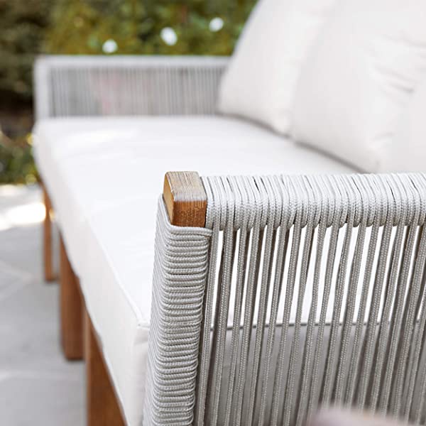 SEI Furniture AMZ0139801DO Brendina Outdoor Sofa, Natural, White