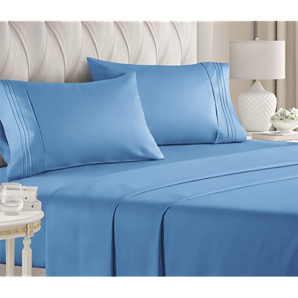 Queen Size Sheet Set - 4 Piece - Hotel Luxury Bed Sheets - Extra Soft - Deep Pockets - Easy Fit - Breathable & Cooling Sheets - Wrinkle Free - Comfy – Dark Grey Bed Sheets - Queens Sheets – 4 PC Queen Grey