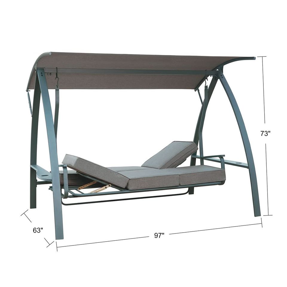 3 Person Patio Swinging Bench Chair 3-Seat Daybed Porch Swing Seater Outdoor