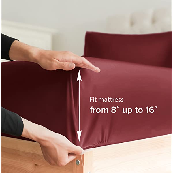 Queen Fitted Sheet - Single Fitted Deep Pocket Sheet - Fits Mattress Perfectly - Soft Wrinkle Free Sheet - 1 Fitted Sheet Only – Light Pink Queen Light Pink