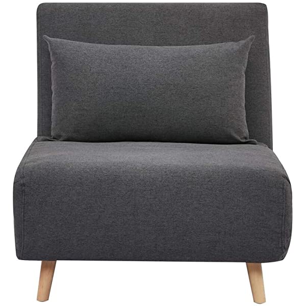 GIA Tri-Fold Sofa Bed, With Pillow, Yellow Yellow With Legs