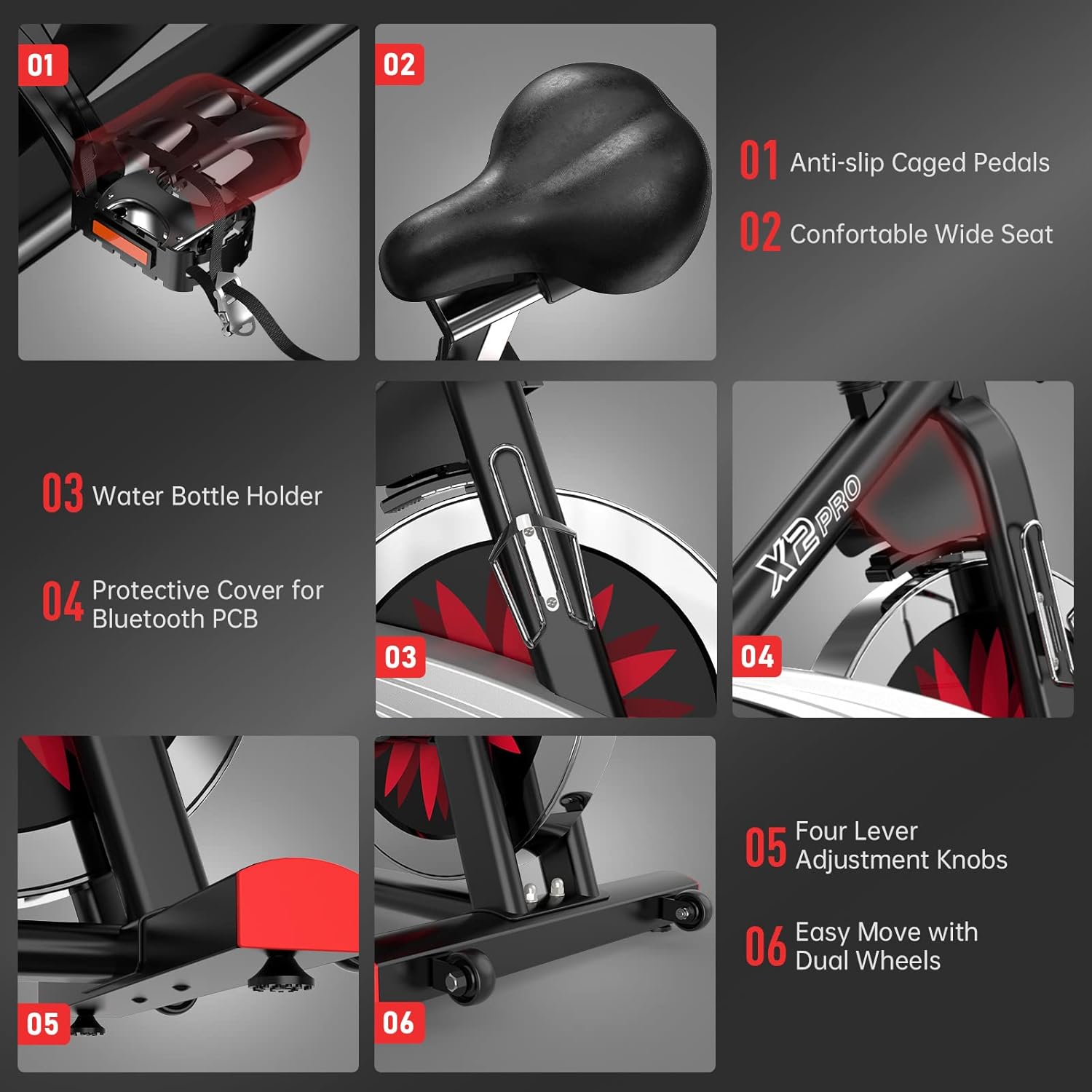 JOROTO X2 Exercise Bike for Home Use | X2PRO Bluetooth Magnetic Belt Drive Indoor Cycling Bike with 16KG Flywheel