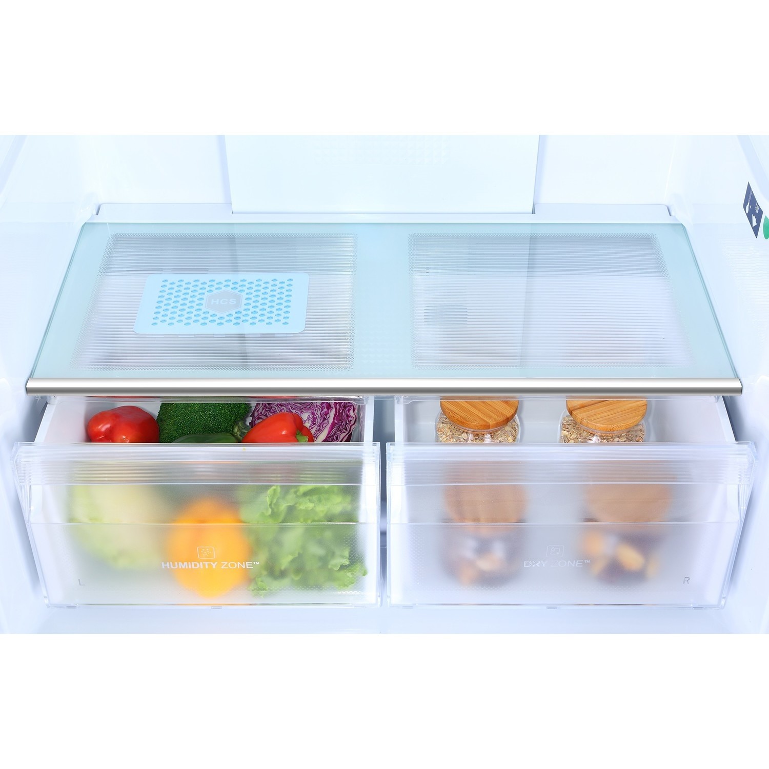 Haier 456 Litre Four Door American Fridge Freezer - Grey HTF-456DM6