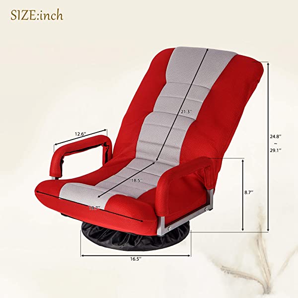 Harper&Bright Designs Folding Lazy Sofa Floor Chaise Lounge Chair Futon with Back Support, Beige