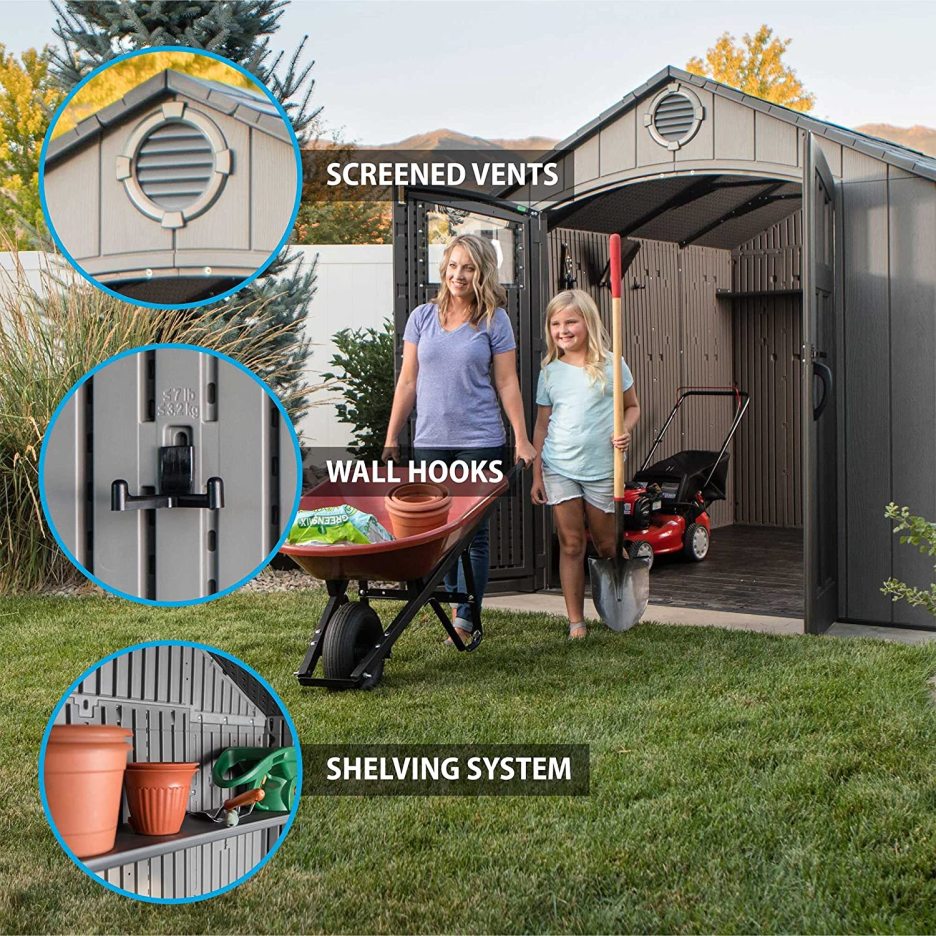 Lifetime 8 Ft. x 10 Ft. Outdoor Storage Shed Storm Dust