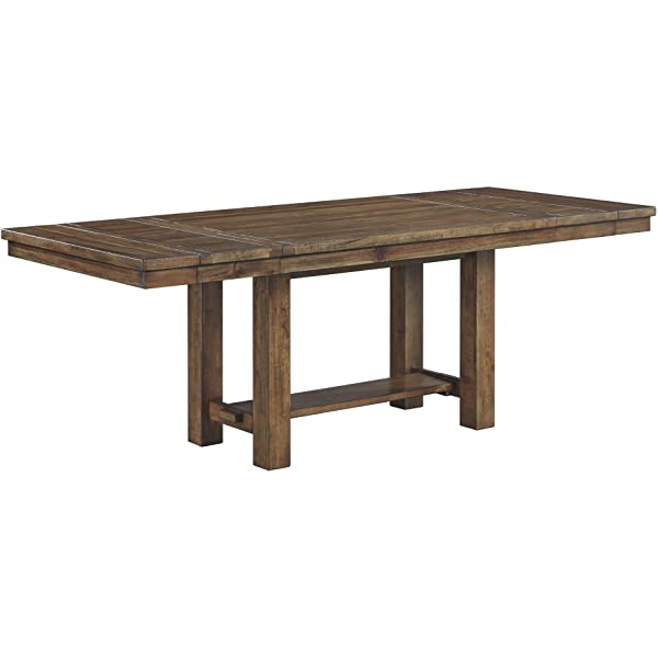 Signature Design by Ashley Dining Table, Sommerford, Summerford & Design - Sommerford Dining Side Chair - Set of 2 - Casual - Brown Upholstery - Black Wood Frame Sommerford Table + Dining Side Chair, Black Wood Frame