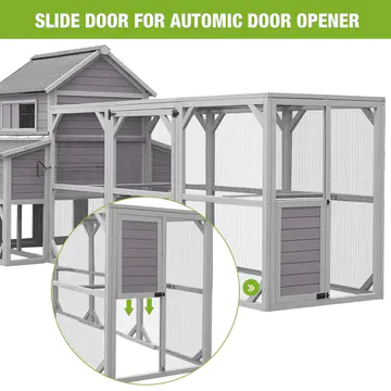 Anyi Chicken Coop with Chicken Run For Up To 10 Chickens
