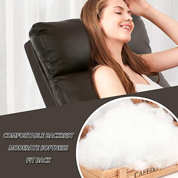 Recliner Chair for Living Room Massage Recliner Sofa Reading Chair Winback Single Sofa Home Theater Seating Modern Reclining Chair Easy Lounge with PU Leather Padded Seat Backrest (Brown)