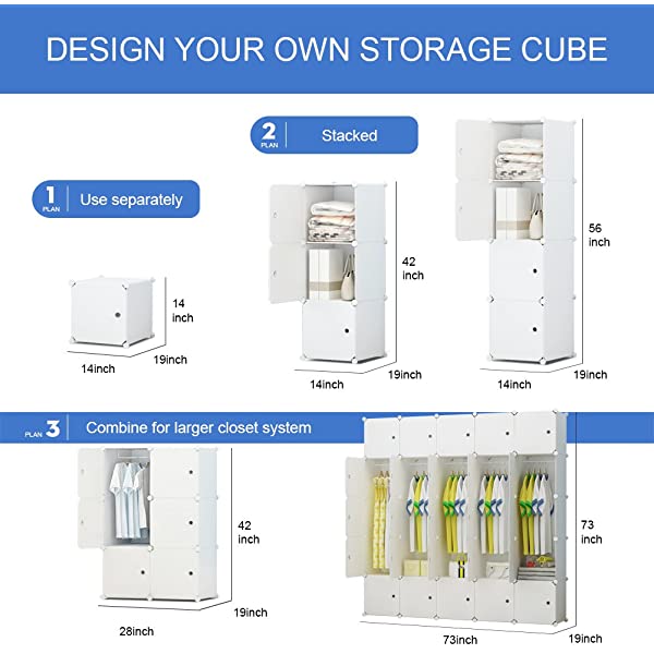 Aeitc Portable Wardrobe Closets 14