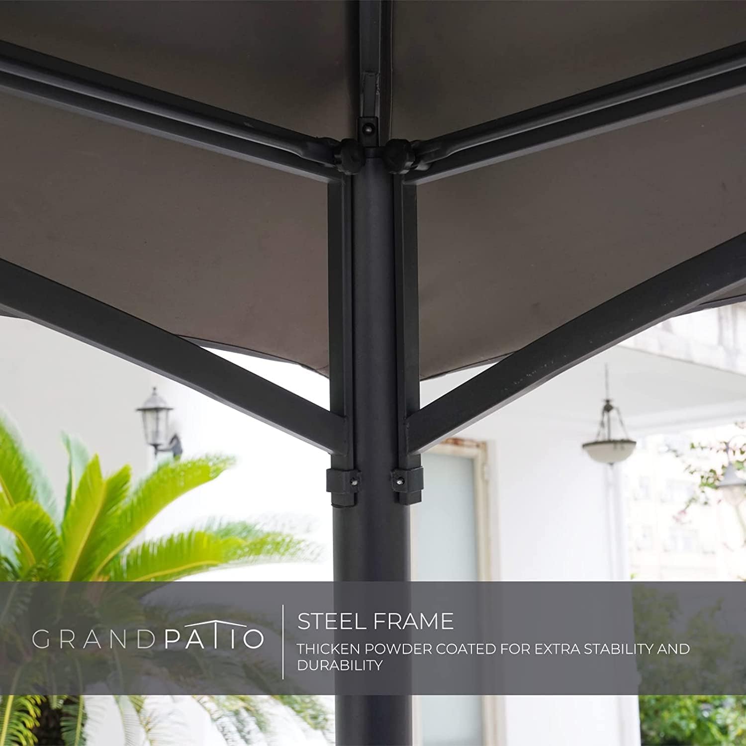 Grand patio Garden Gazebo 4×3M Event Shelter with Side Netting Sun Shade Heavy Duty Outdoor Canopy for BBQ Event Party - Gray
