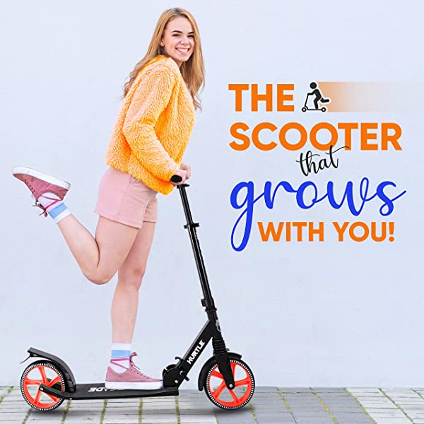Hurtle Scooter – Scooter for Teenager – Kick Scooter – 2 Wheel Scooter with Adjustable T-Bar Handlebar – Folding Adult Kick Scooter with Alloy Anti-Slip Deck Pink