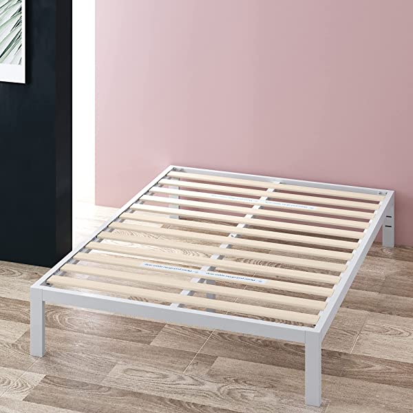 ZINUS Mia Metal Platform Bed Frame / Wood Slat Support / No Box Spring Needed / Easy Assembly, Black, Full Standard Full Black