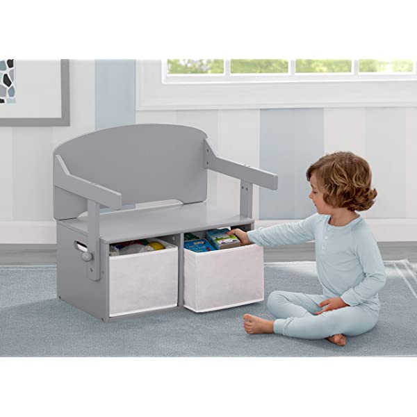 Delta Children MySize Kids Convertible Activity Bench, Bianca White Bianca White MySize