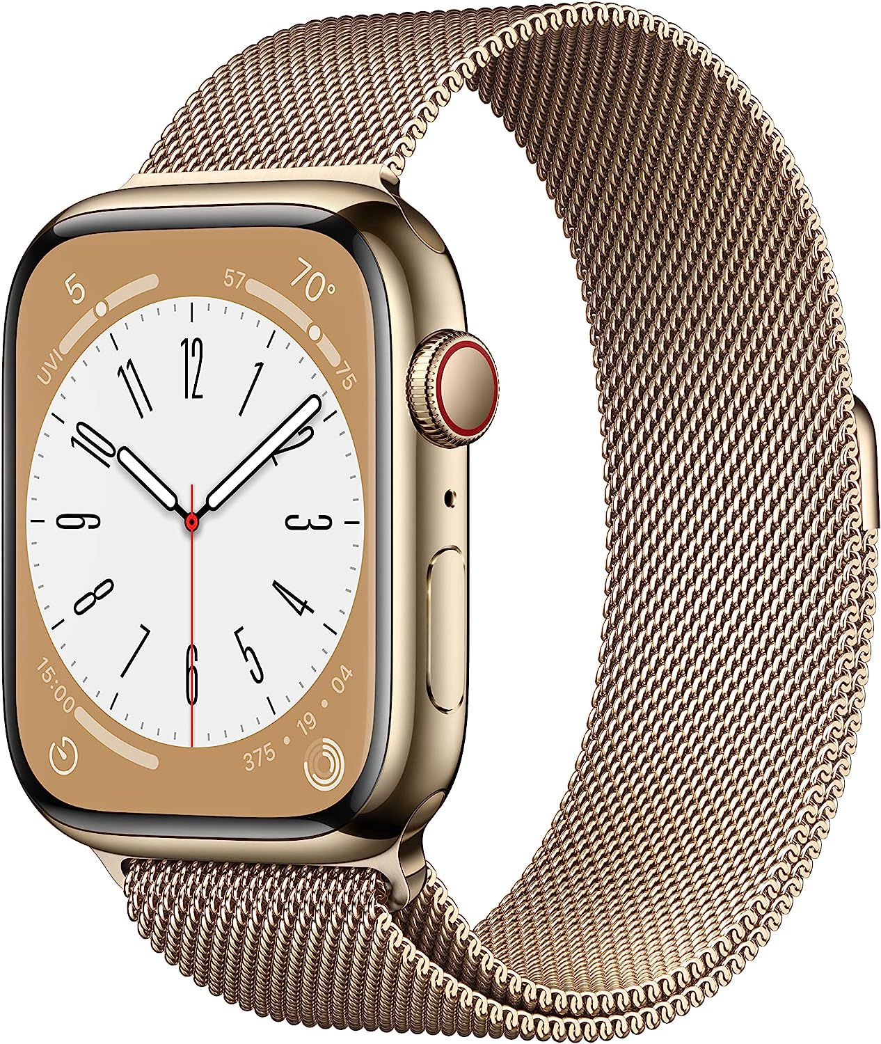 Apple Watch Series 8 (GPS) Smartwatch - (Product) Aluminum Case with (Product) Sport Band - Regular. Fitness tracker, blood oxygen and EKG app, waterproof