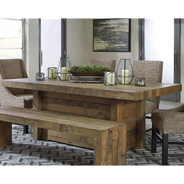 Signature Design by Ashley Dining Table, Sommerford, Summerford & Design - Sommerford Dining Side Chair - Set of 2 - Casual - Brown Upholstery - Black Wood Frame Sommerford Table + Dining Side Chair, Black Wood Frame
