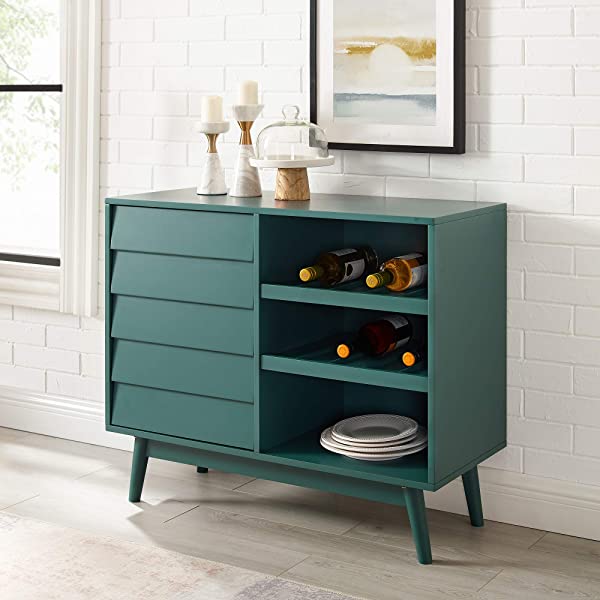 Walker Edison Charlotte Classic Glass Door Storage Buffet, 52 Inch, Espresso Espresso 52 Inch