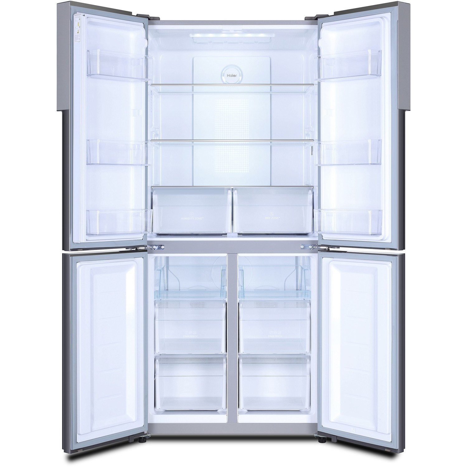 Haier 456 Litre Four Door American Fridge Freezer - Grey HTF-456DM6