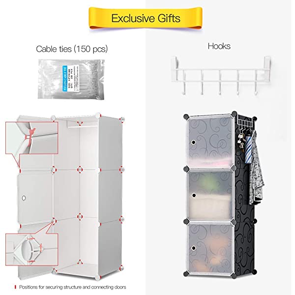 YOZO Cube Storage Organzier Portable Closet Wardrobe Bedroom Dresser (71x14x71 inches) Portable Closet Cube Shelf Armoire Pantry Cabinet, 25 Cubes, Blue 25Cubes Blue
