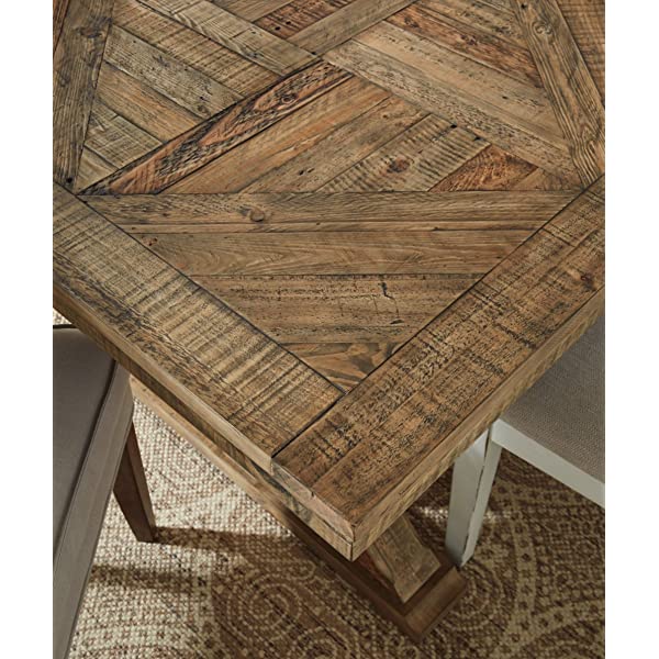 Signature Design by Ashley Dining Table, Sommerford, Summerford & Design - Sommerford Dining Side Chair - Set of 2 - Casual - Brown Upholstery - Black Wood Frame Sommerford Table + Dining Side Chair, Black Wood Frame