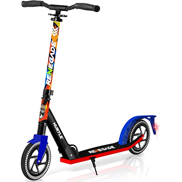 Hurtle Scooter – Scooter for Teenager – Kick Scooter – 2 Wheel Scooter with Adjustable T-Bar Handlebar – Folding Adult Kick Scooter with Alloy Anti-Slip Deck Pink