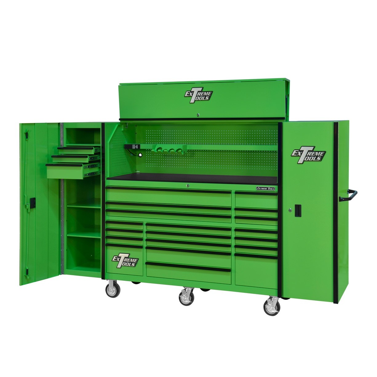 used toolboxExtreme Tools 72 x 25 19 Drawers Roller, Hutch & 2 Side Lockers Combo