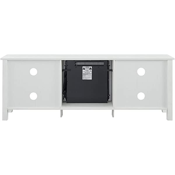 Walker Edison Wren Classic 4 Cubby TV Stand for TVs up to 65 Inches, 58 Inch, Black Black 58 InchTV Stand