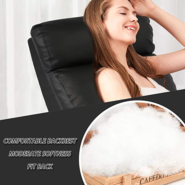 Recliner Chair for Living Room Massage Recliner Sofa Reading Chair Winback Single Sofa Home Theater Seating Modern Reclining Chair Easy Lounge with PU Leather Padded Seat Backrest (Brown)