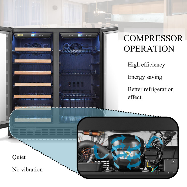 33 Bottle and 70 Can Freestanding Refrigeration Dual Zone Freestanding/Built-In Wine & Beverage Refrigerator (Part number: LW3370B)