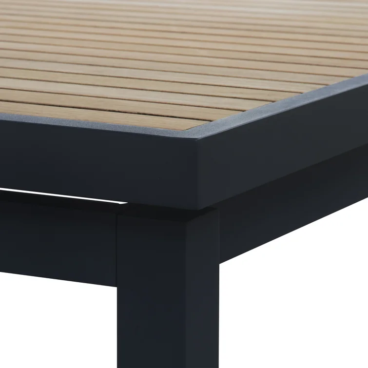Heck Rectangular 8 - Person Outdoor Dining Set with Extension Teak Tabletop