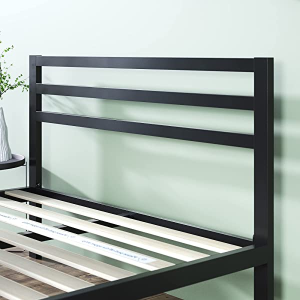 ZINUS Mia Metal Platform Bed Frame / Wood Slat Support / No Box Spring Needed / Easy Assembly, Black, Full Standard Full Black