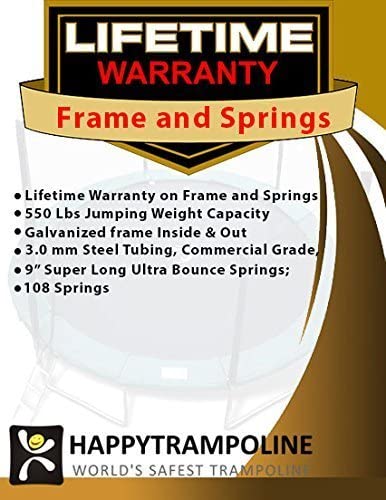 Gymnastic Outdoor Adults Kids Rectangle Trampoline with Net Enclosure – High Performance Commercial Grade Heavy Weight Jumping Capacity