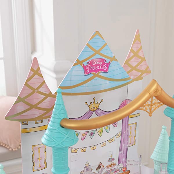 Princess Dance & Dream Wooden Dollhouse, Over 4-Feet Tall with Sounds, Spinning Dance Floor and 20 Play Pieces, Gift for Ages 3+ , Pink