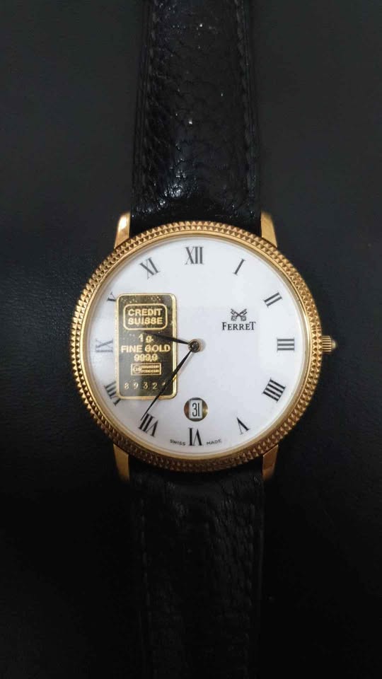 FERRET men's/women's watch, vintage, 1 gram gold bar