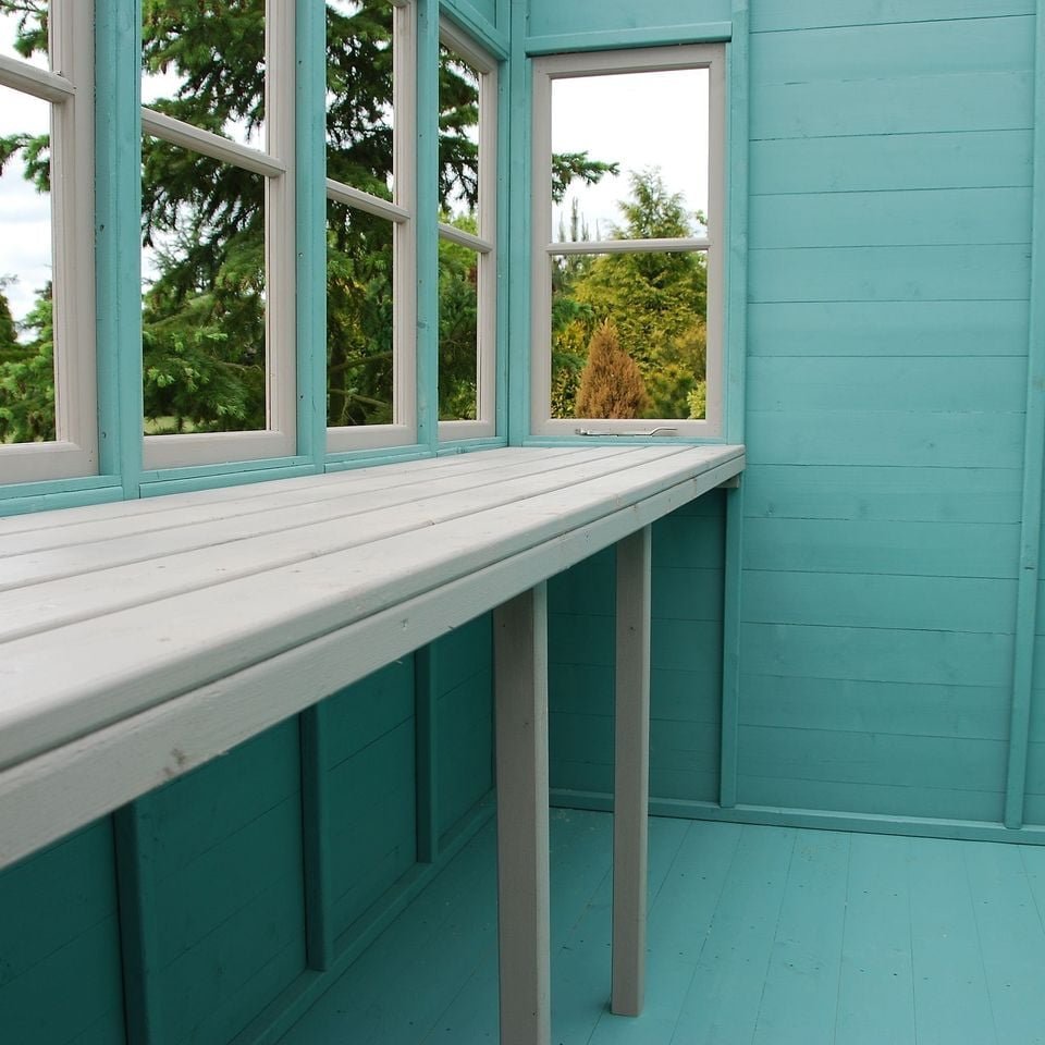 Wooden garden house measuring 3 x 3 m, open to the sun